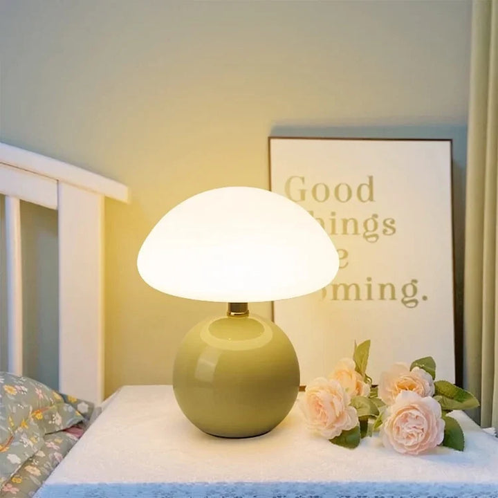 Create mood with a modern mushroom lamp, adjustable LED colors, perfect home lighting & decor.