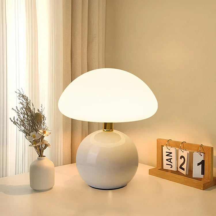 Adjustable LED modern mushroom lamp, a stylish addition to any table, perfect for contemporary decor.