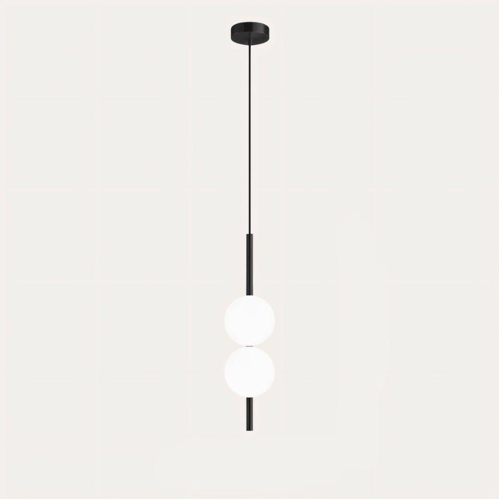 Modern Nordic black LED pendant light with brass elements, a stylish ceiling lamp for interior decor.