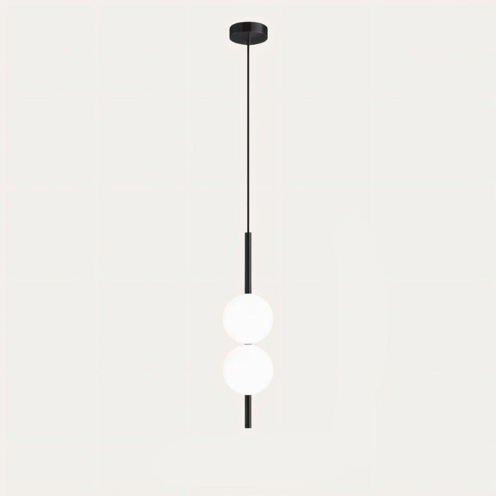 Modern Nordic black LED pendant light with brass elements, a stylish ceiling lamp for interior decor.