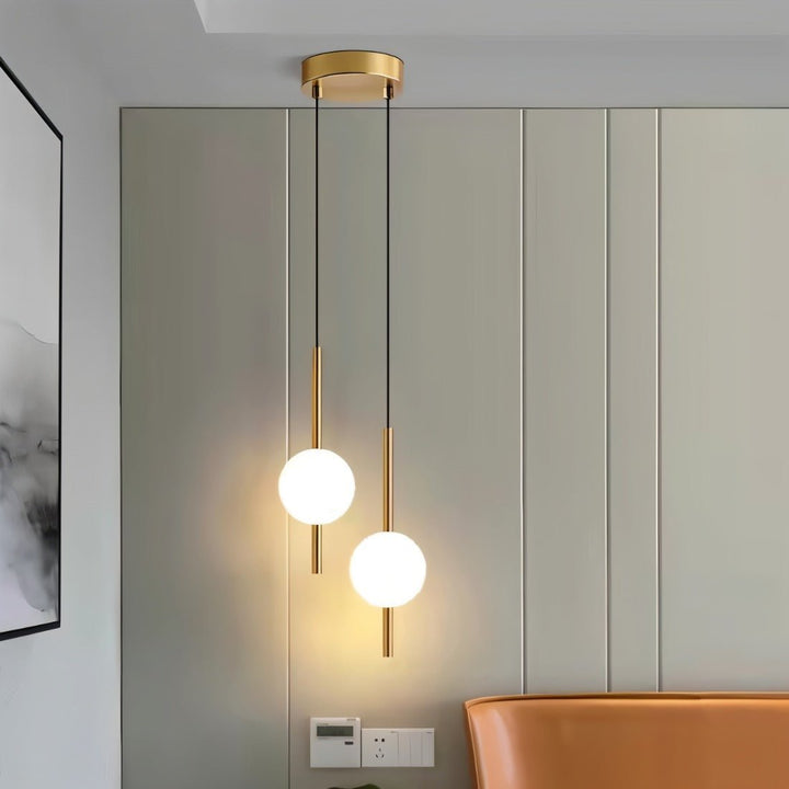 Stylish home illumination: black & brass LED pendant light, modern Nordic design, perfect for any room.