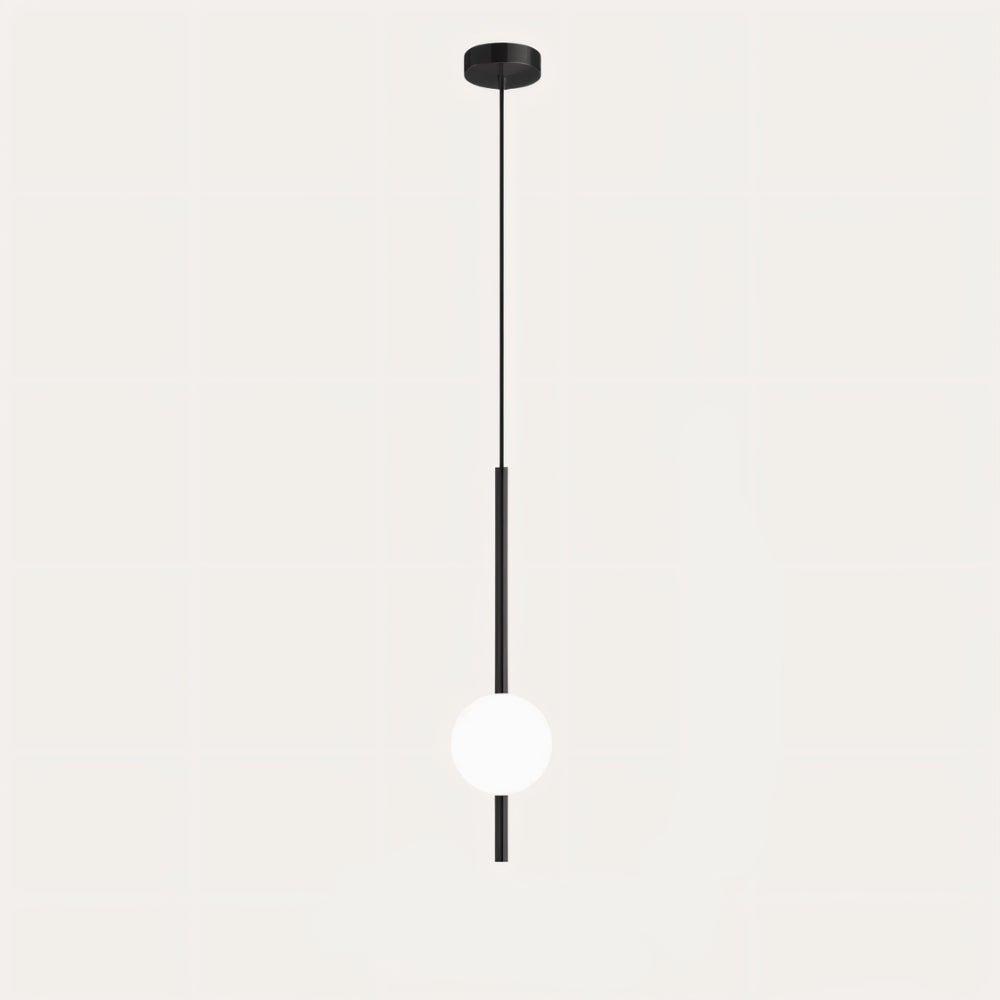 Contemporary LED pendant light, Nordic design, black finish with brass for elegant home lighting.