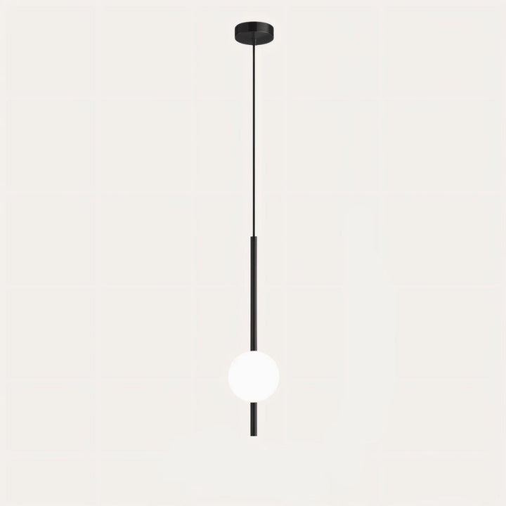 Contemporary LED pendant light, Nordic design, black finish with brass for elegant home lighting.