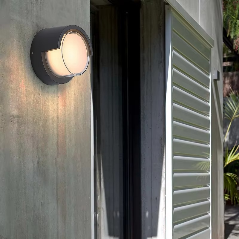 Stylish modern outdoor wall lamp. LED motion sensor lighting, durable aluminum for patio & security.