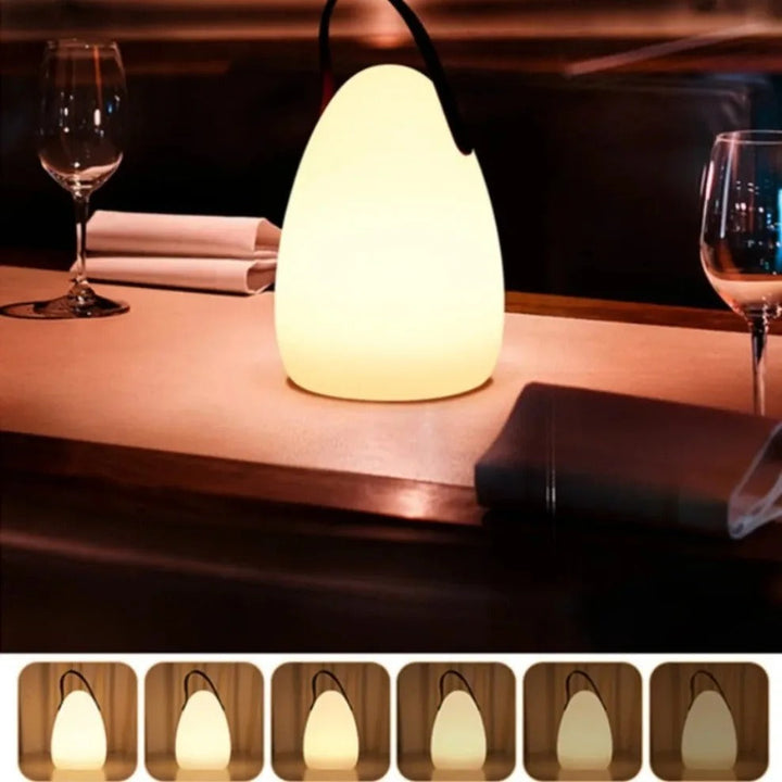 Sleek cordless ambient light, remote-controlled and waterproof for versatile indoor/outdoor use.