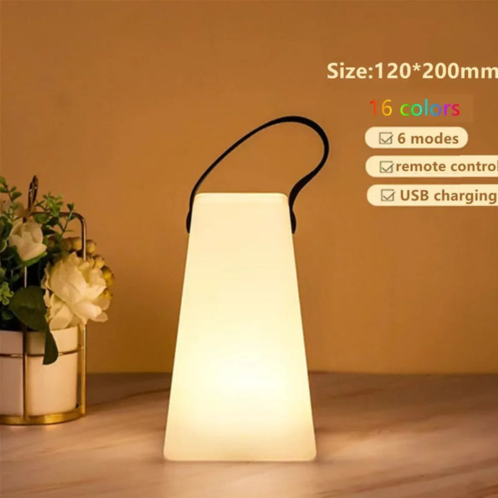 Cordless remote control lamp providing versatile waterproof lighting for indoor & outdoor.