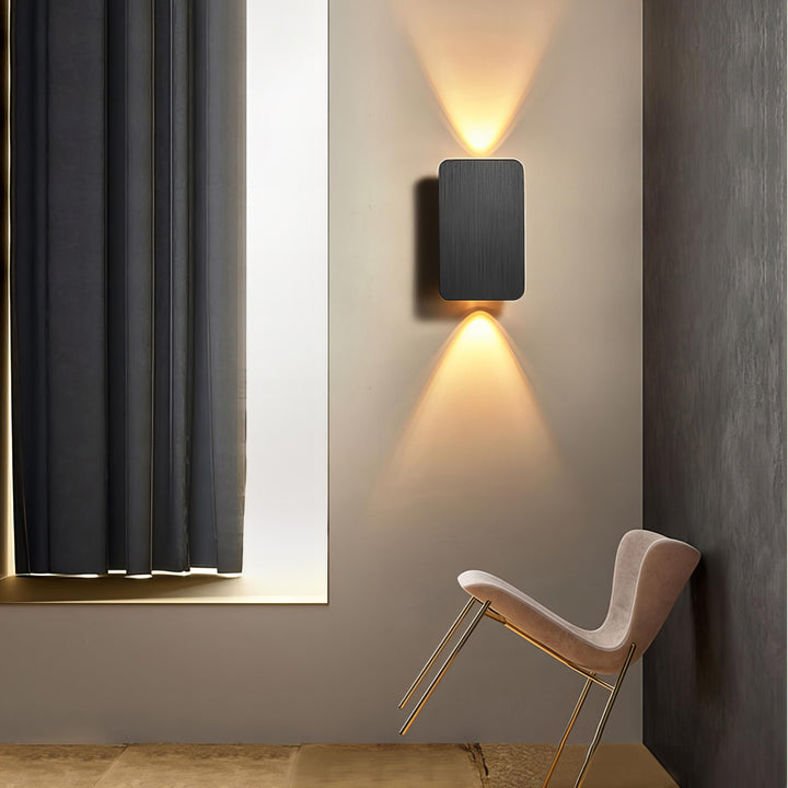 Modern indoor rectangular LED wall light, adds an elegant touch to living spaces.
