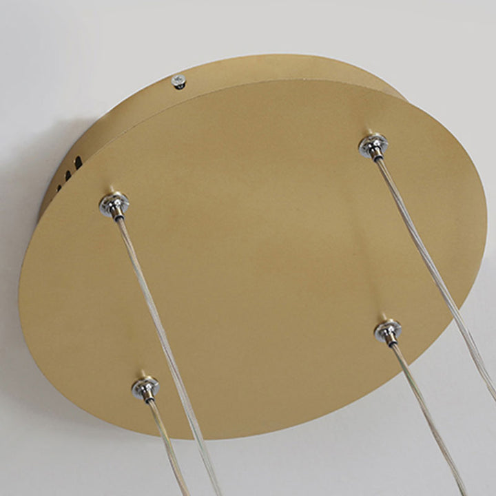 Contemporary LED ring pendant, a focal point in modern homes.