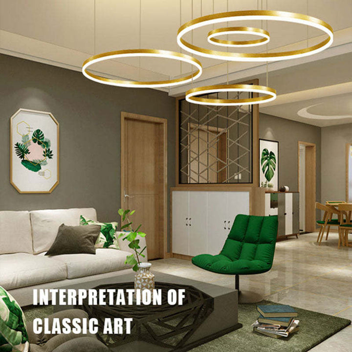 Bright ring LED ceiling light, perfect for illuminating large spaces.