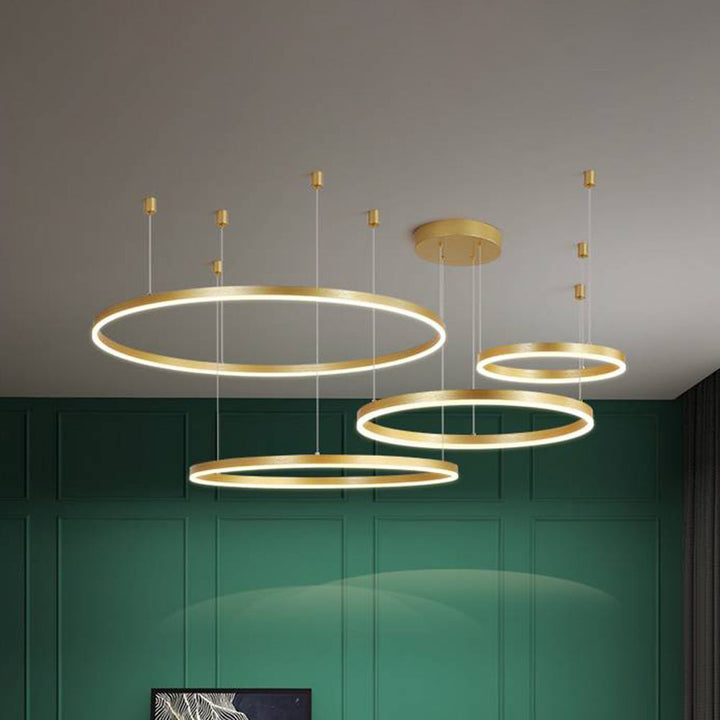 Geometric modern ring pendant, adding a unique touch to homes.
