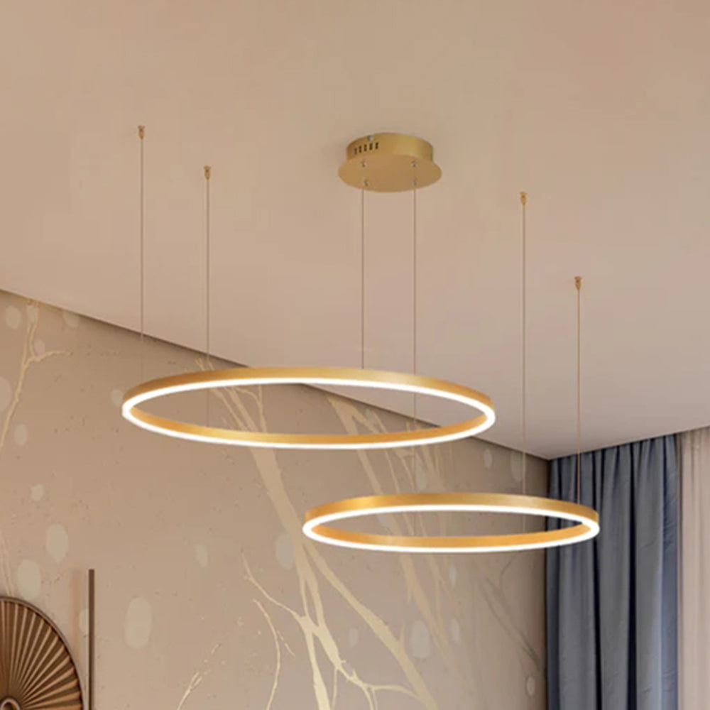 Ultra-modern adjustable LED ring light for contemporary styles.