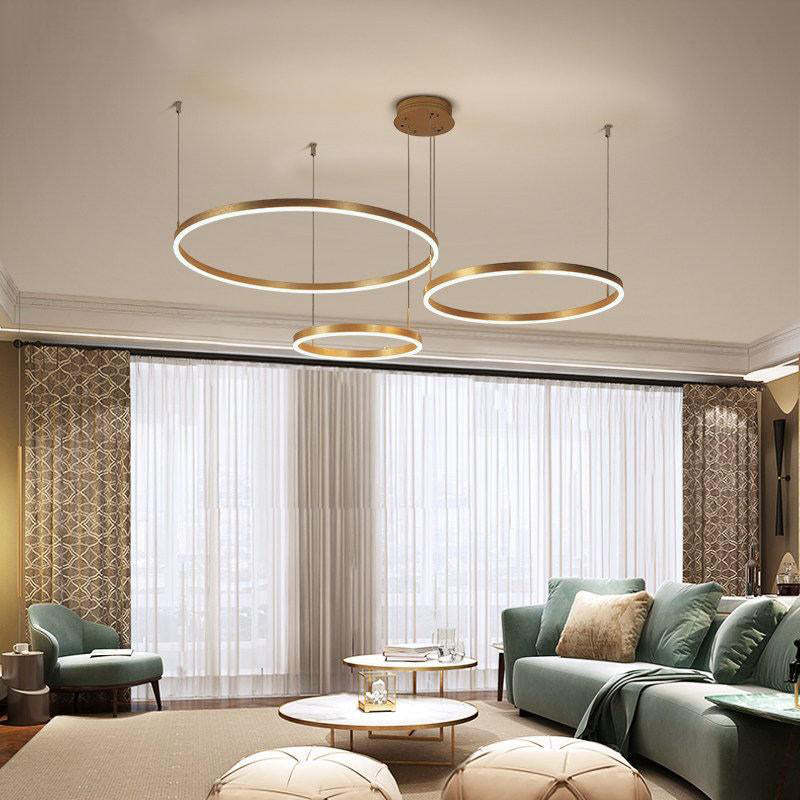 Minimalist LED ring fixture, ideal for modern kitchen lighting.