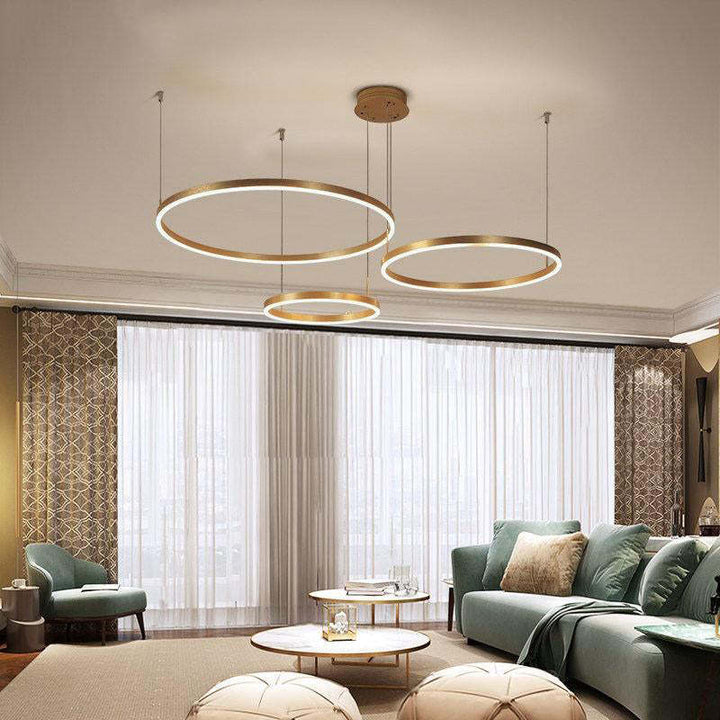 Minimalist LED ring fixture, ideal for modern kitchen lighting.