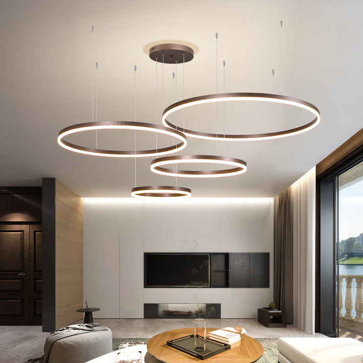 Bright contemporary LED ring ceiling lamp for modern interiors.