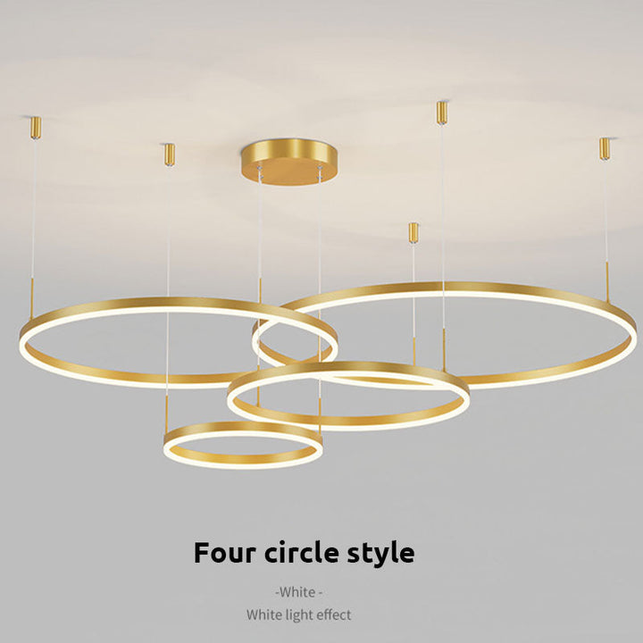 Ultra-modern adjustable ring pendant for upscale living spaces.