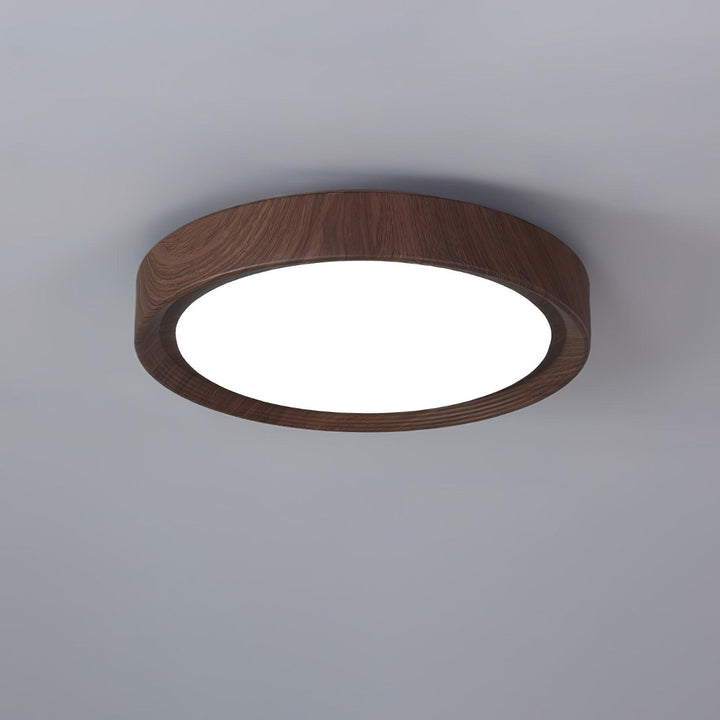 Dimmable warm to cold LED round ceiling light, flush mount, modern aesthetic.