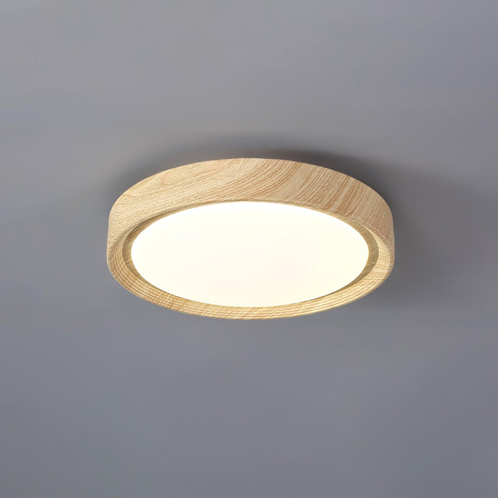 Contemporary LED flush mount, round, dimmable warm & cold light, sleek design.
