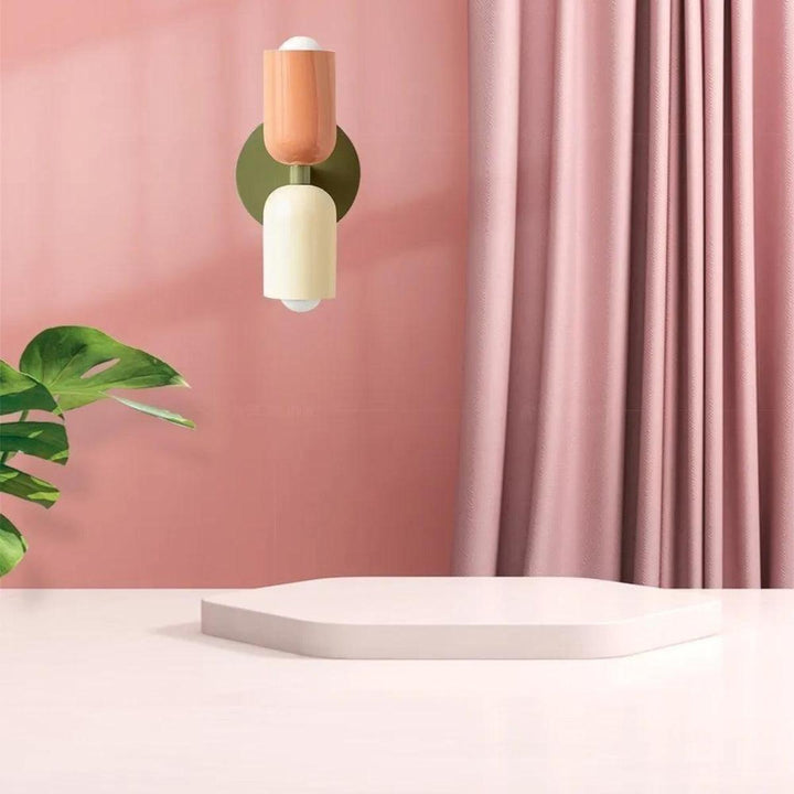 Dual light wall lamp in modern Scandinavian design, perfect for accent lighting.