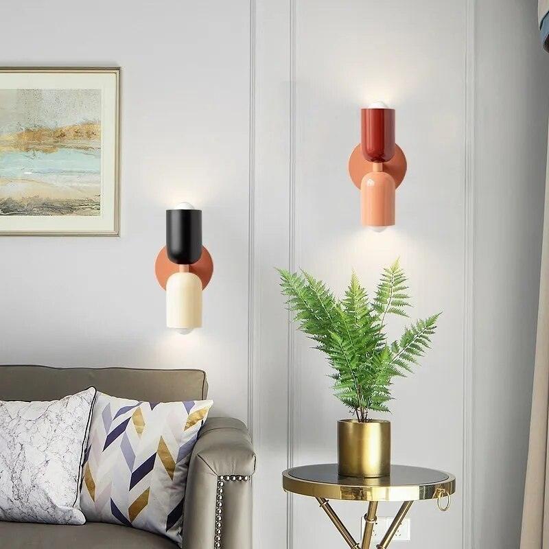 Decorative wall lamp with a modern Scandinavian touch and dual light sources.