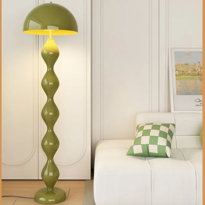 Bedroom ambient floor lamp. Modern Scandinavian LED design, perfect for soft, relaxing light.