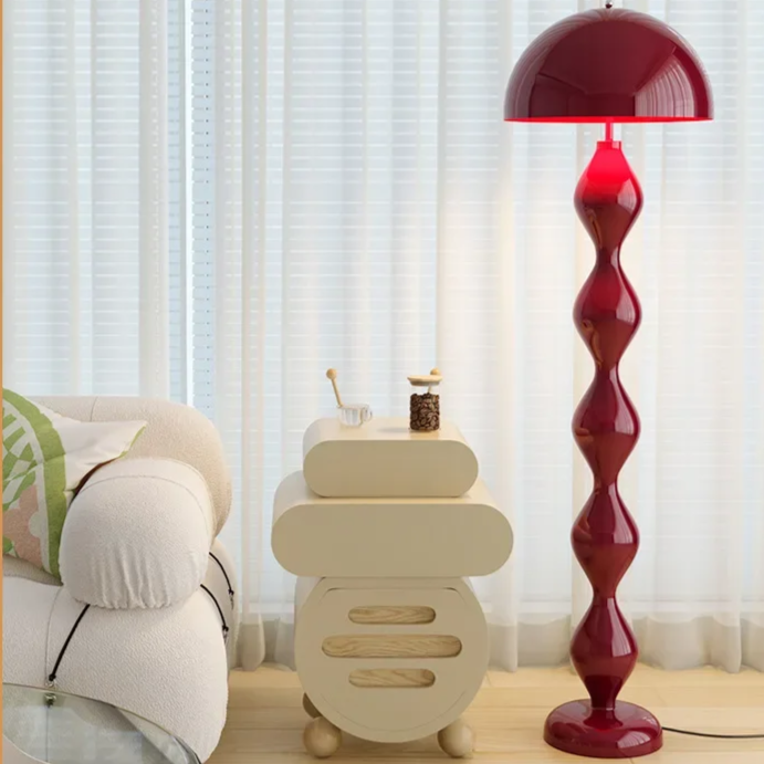 Stylish modern floor lamp. Scandinavian design provides ambient LED light, enhances any home decor.