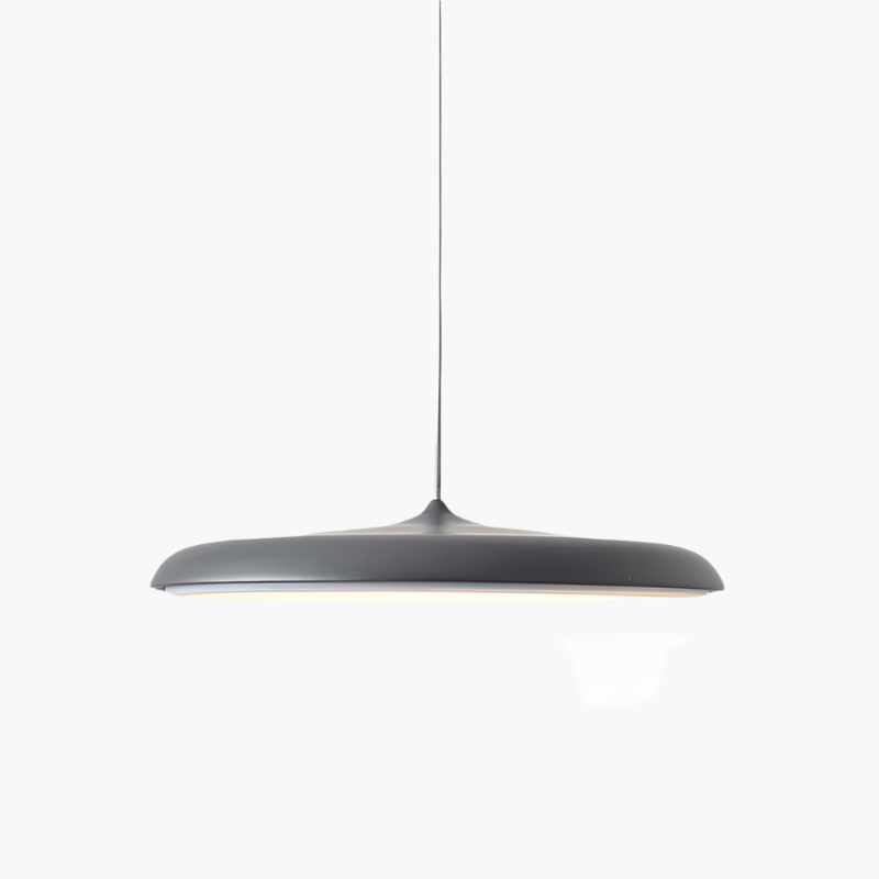 White acrylic LED pendant, sleek modern lighting solution for any room.