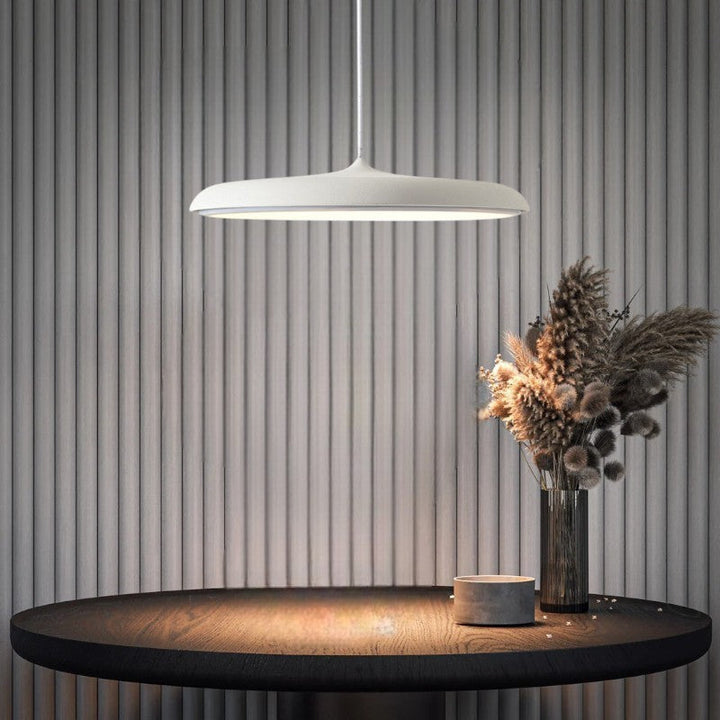 Acrylic pendant light, LED powered, perfect modern kitchen island lighting.