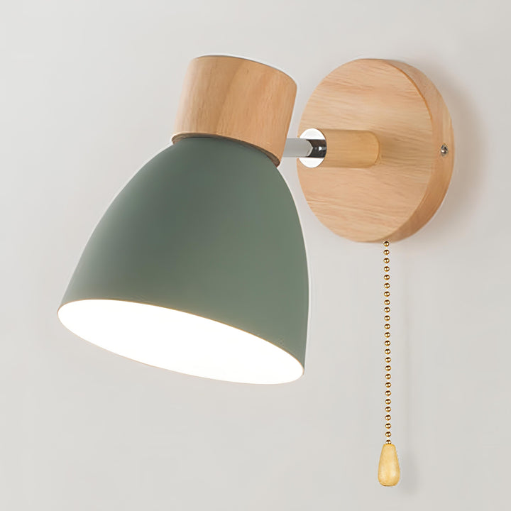 Modern Scandinavian wall light with a convenient pull switch, perfect for minimalist home decor and ambient lighting.