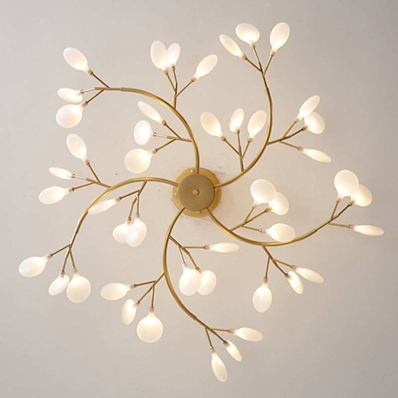 Abstract black branch chandelier, modern LED ceiling light, interior design lighting for grand spaces.