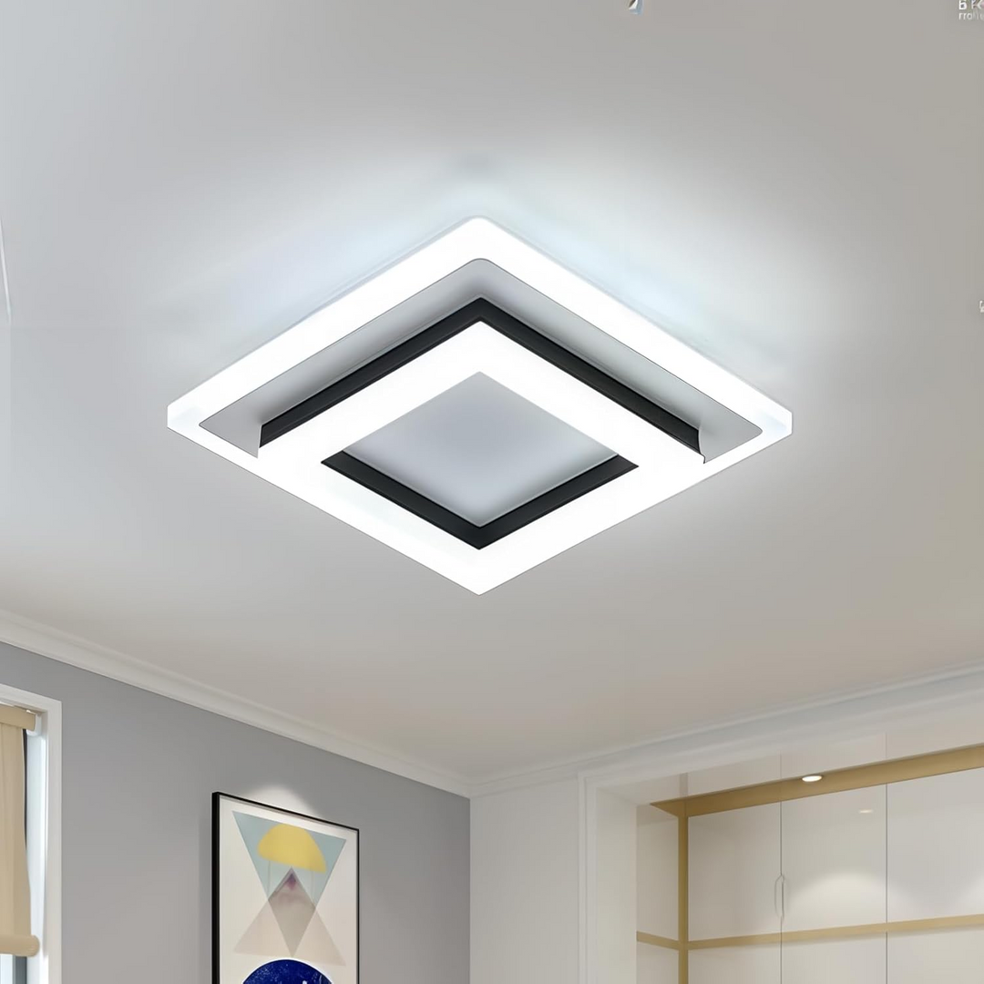 Modern LED ceiling light fixture, provides adjustable and energy-efficient lighting for homes.