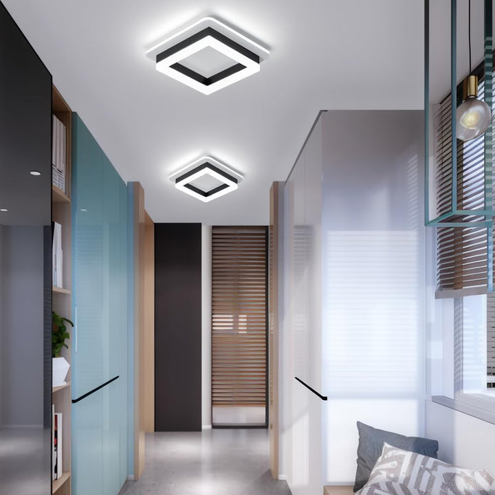 Modern LED ceiling light, offering versatile and adjustable lighting for contemporary hallways.