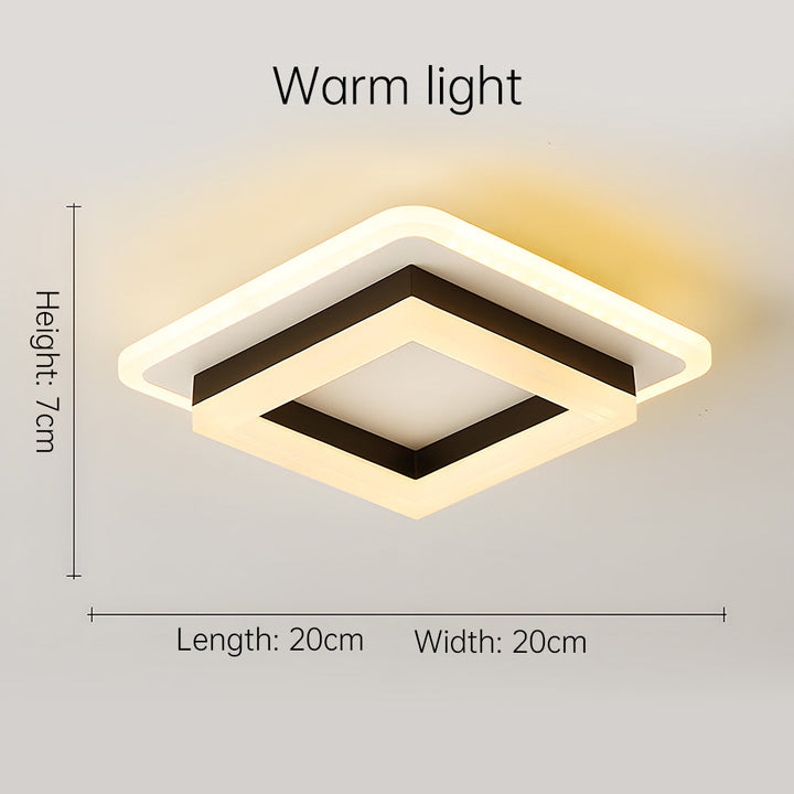 Contemporary square LED ceiling light, perfect for stylish, energy-saving hallway & room lighting.