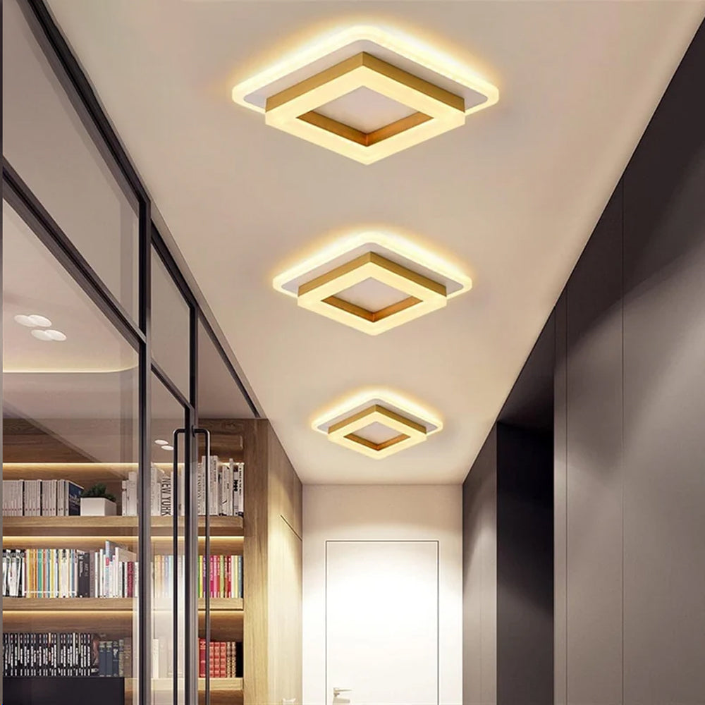 Modern LED ceiling light, clean design for hallways and various rooms. Bright, energy efficient.