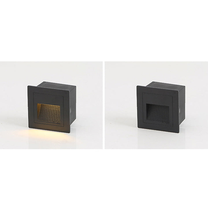 Contemporary square step light, providing modern LED illumination for decks.