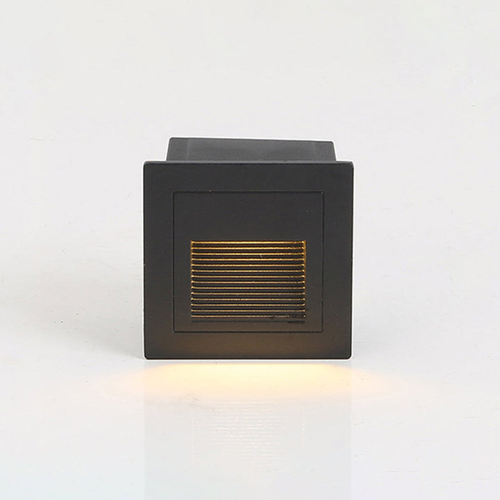 Secure outdoor square step light, motion sensor LED for path & garden security.