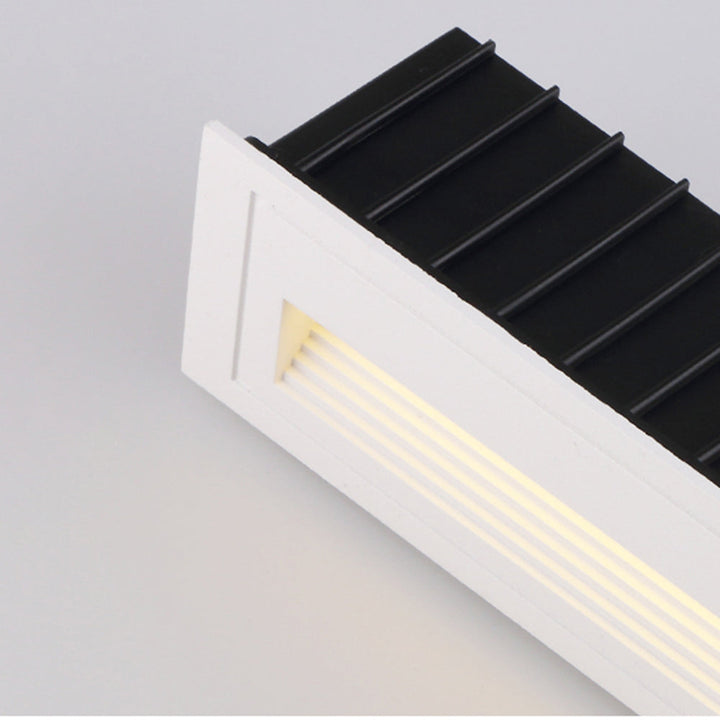 Modern square LED deck light, perfect for illuminating exterior steps & paths.