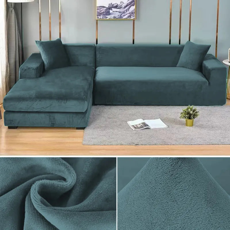 Pet friendly sofa protector, washable stretch cover, perfect for active living rooms.