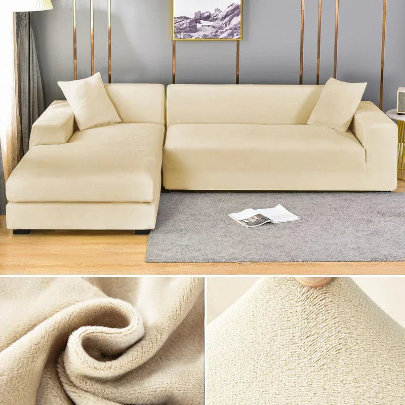Functional stretch sofa cover, washable, wrinkle-free, and stylish furniture protection.