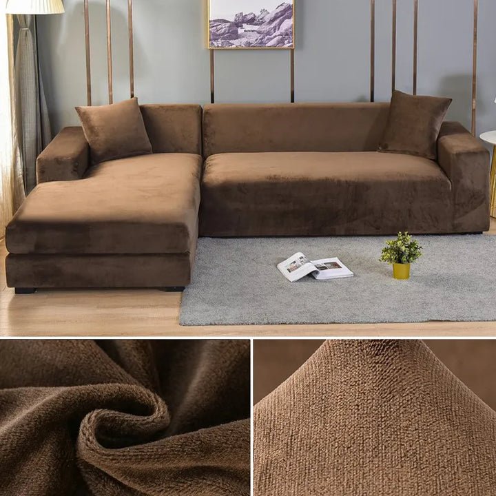 Durable furniture protector, stretchable sofa cover, easy to clean & pet friendly.