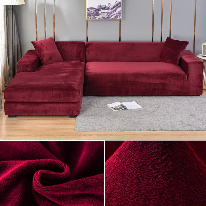 Beige modern sofa cover, universal stretch fit, offering washable furniture protection.
