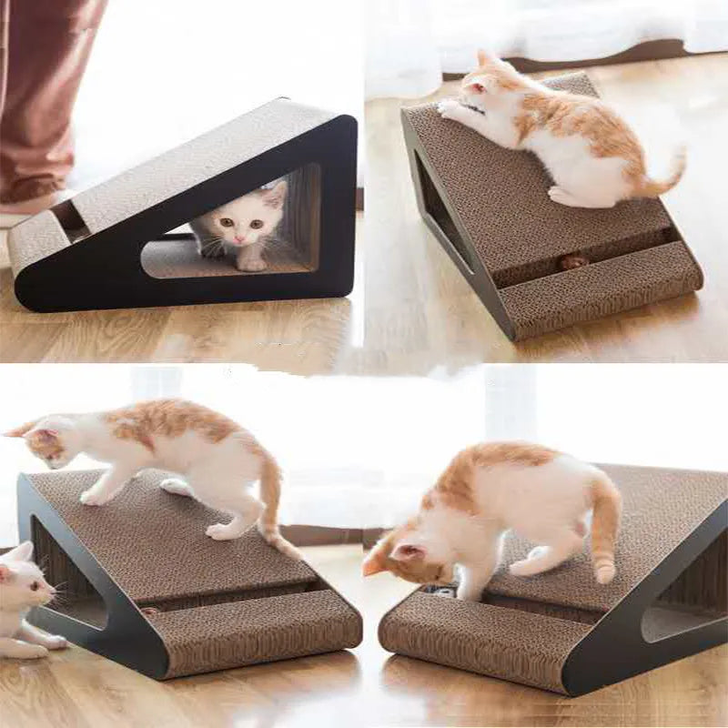 Modern tilt cat scratching board, perfect for feline play & protecting furniture from claws.