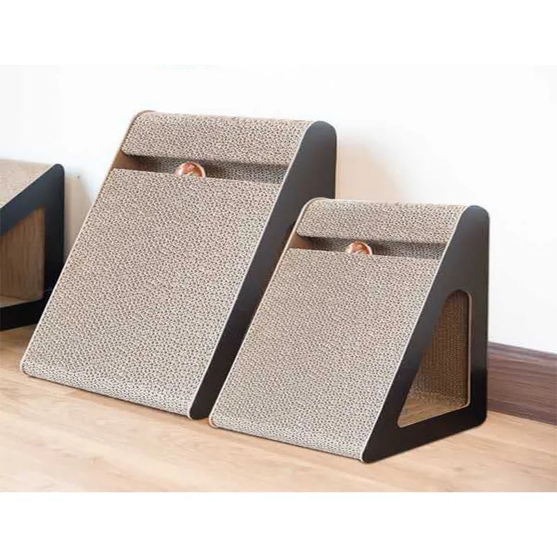 Sleek modern tilt cat scratching board offers feline enrichment & a dedicated scratch surface.