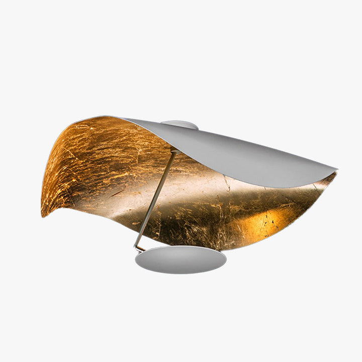 Modern Vellburn leaf pendant light, gold accent ceiling fixture for contemporary living rooms.