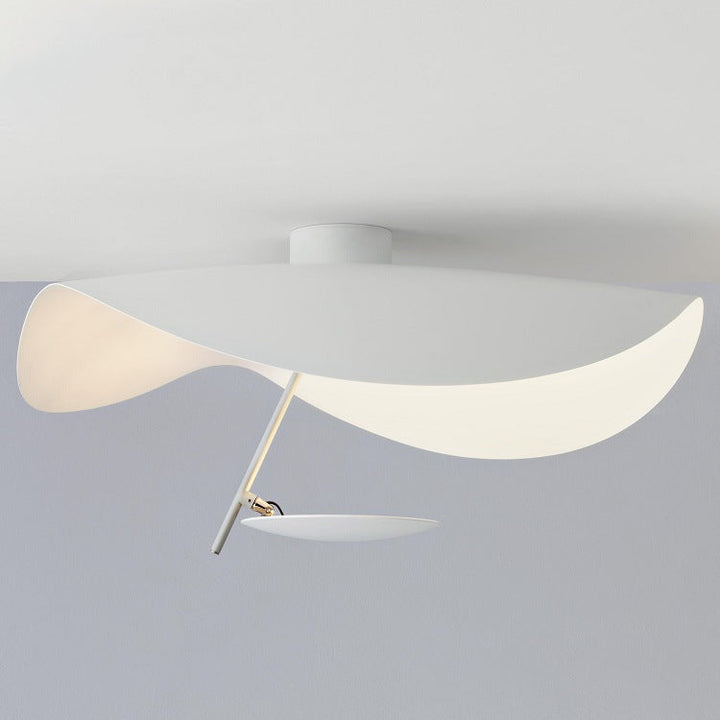 White Vellburn leaf design light, modern sculptural ceiling pendant for bright spaces.
