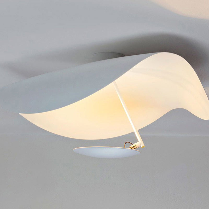 White Vellburn leaf design ceiling light, contemporary home decor pendant for living spaces.