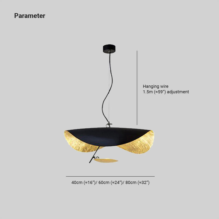 Vellburn modern leaf pendant light, decorative gold ceiling fixture, ideal for modern homes.