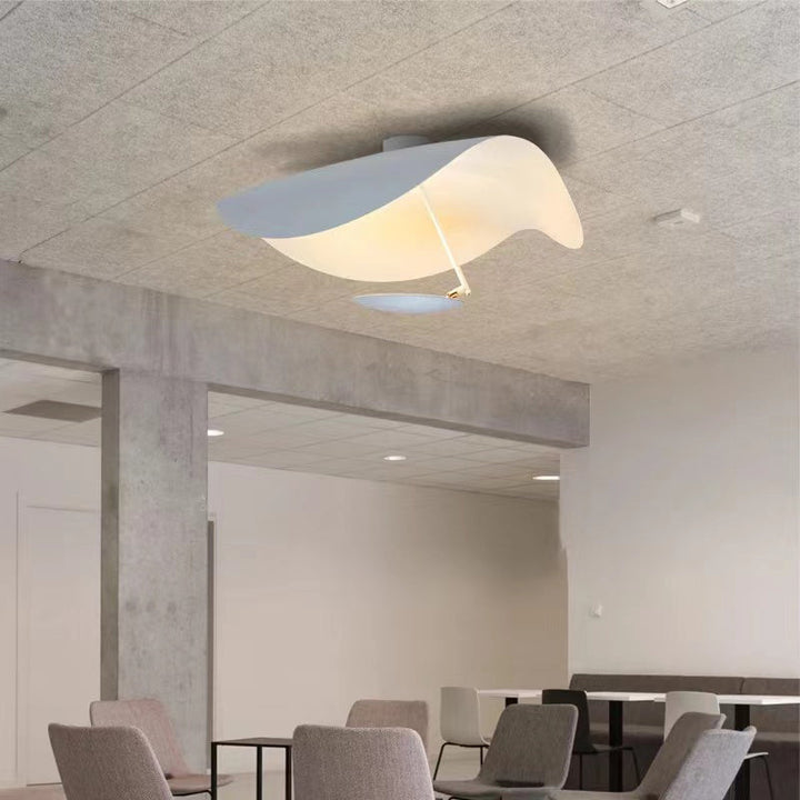 Black Vellburn leaf pendant light, sleek modern ceiling fixture, ideal for living rooms.