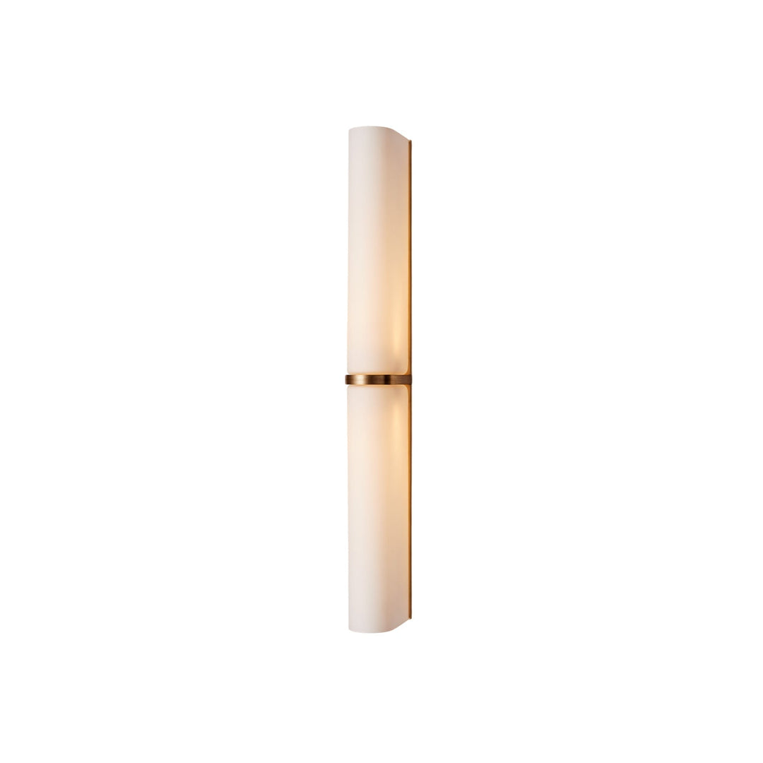 Modern vertical LED wall lamp, dimmable, for contemporary homes.