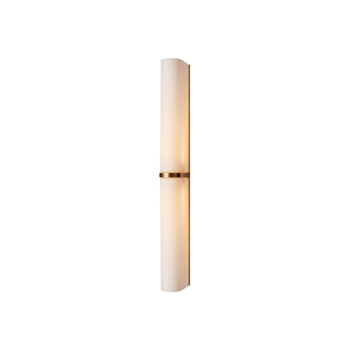 Modern vertical LED wall lamp, dimmable, for contemporary homes.