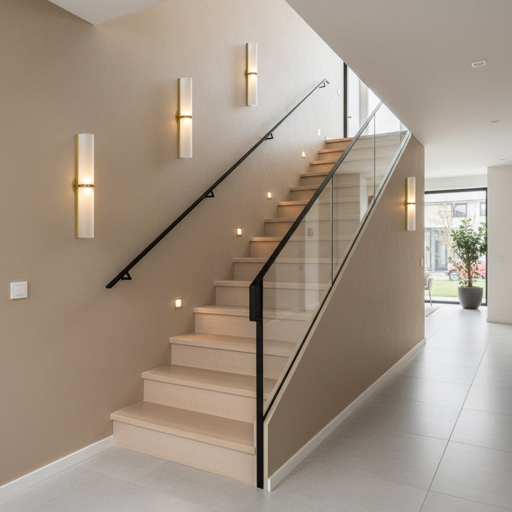 Accent lighting: modern dimmable vertical LED wall lamp.